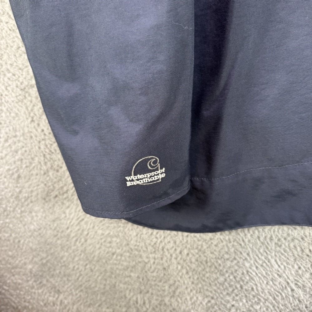 Carhartt Shoreline Coat Mens 2XL Blue Waterproof Breathable Rain Jacket Workwear - Picture 3 of 13